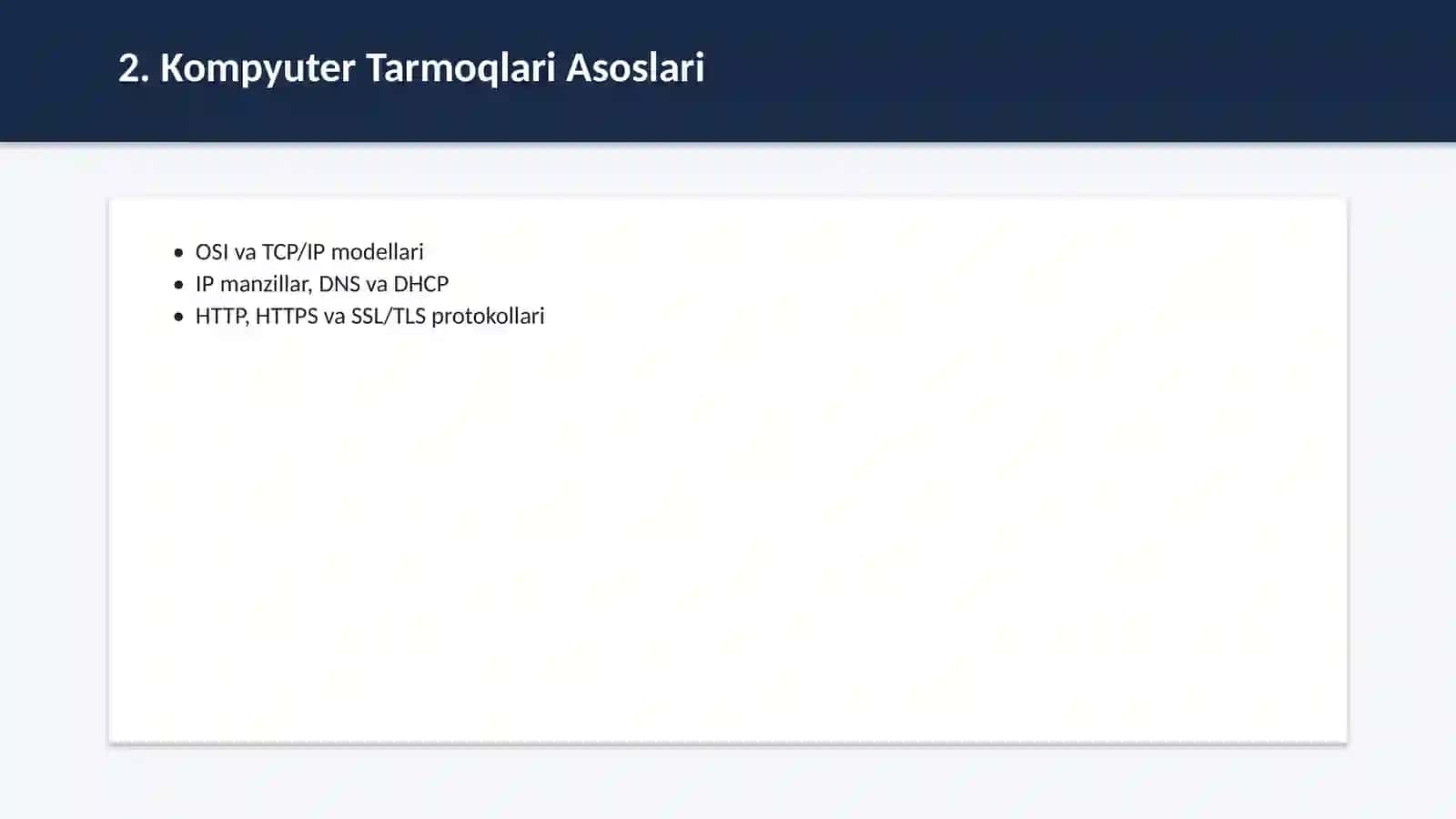 Kiberxavfsizlik va tarmoq asoslari 3