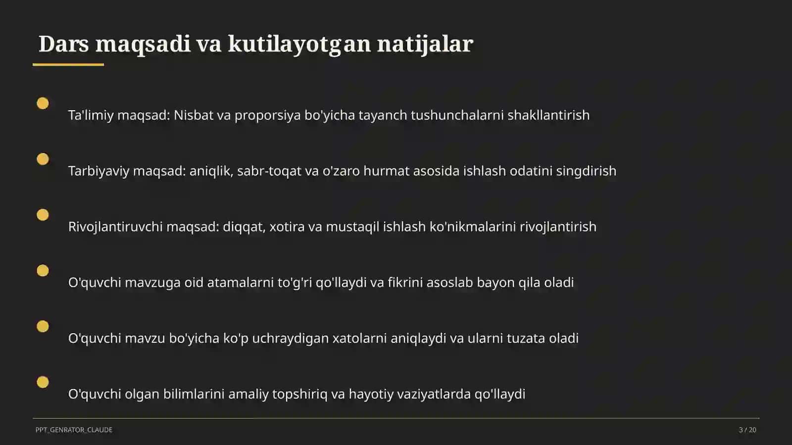Nisbat va proporsiya (6-sinf) 3