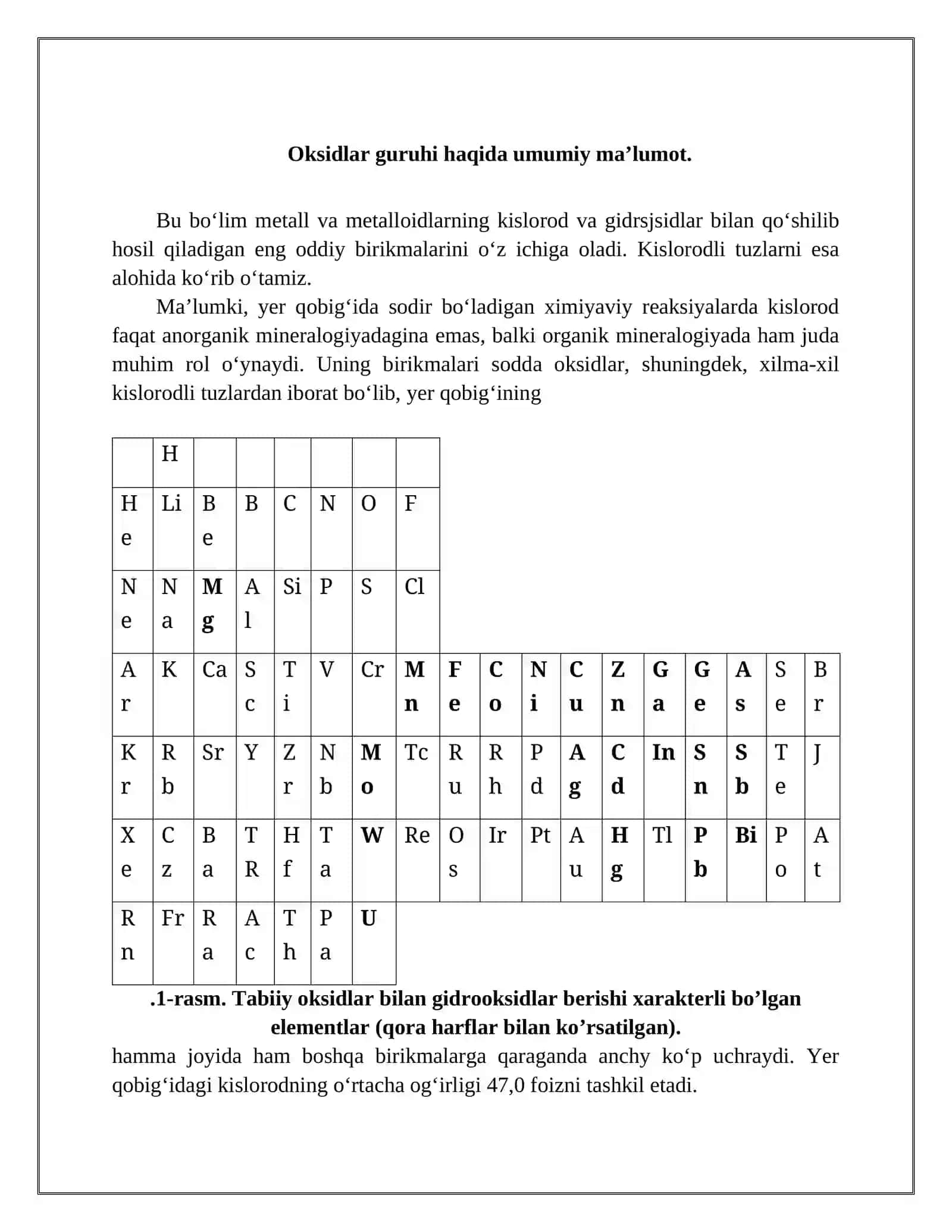 Oksidlar va gidroksidlar. Karbonatlar 3
