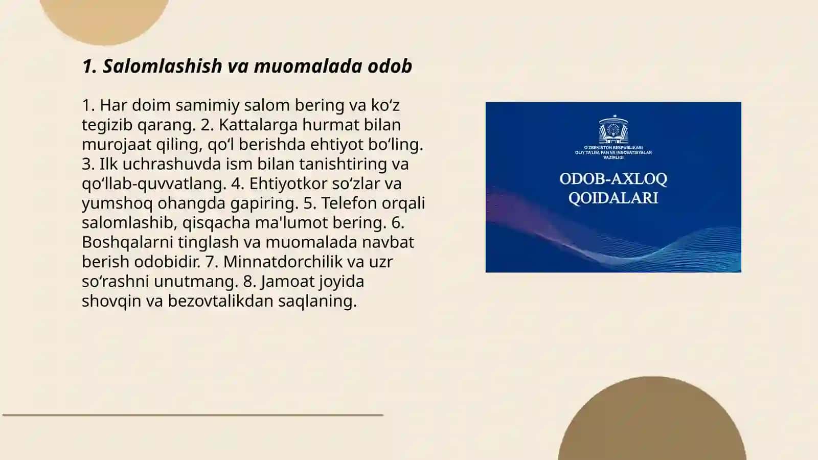 Kundalik odob axloq qoidalari 3