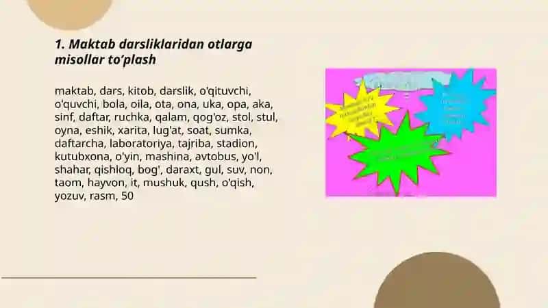 Maktab darsliklaridan so‘z turkumlariga misollar toʻplash 3