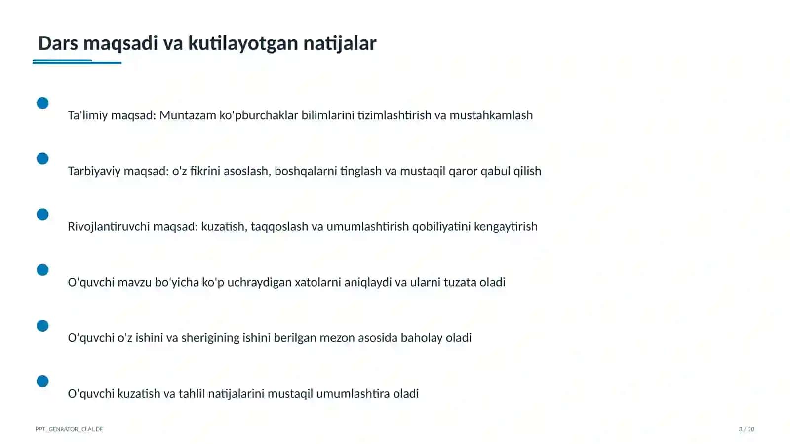 Muntazam ko'pburchaklar (9-sinf) 3