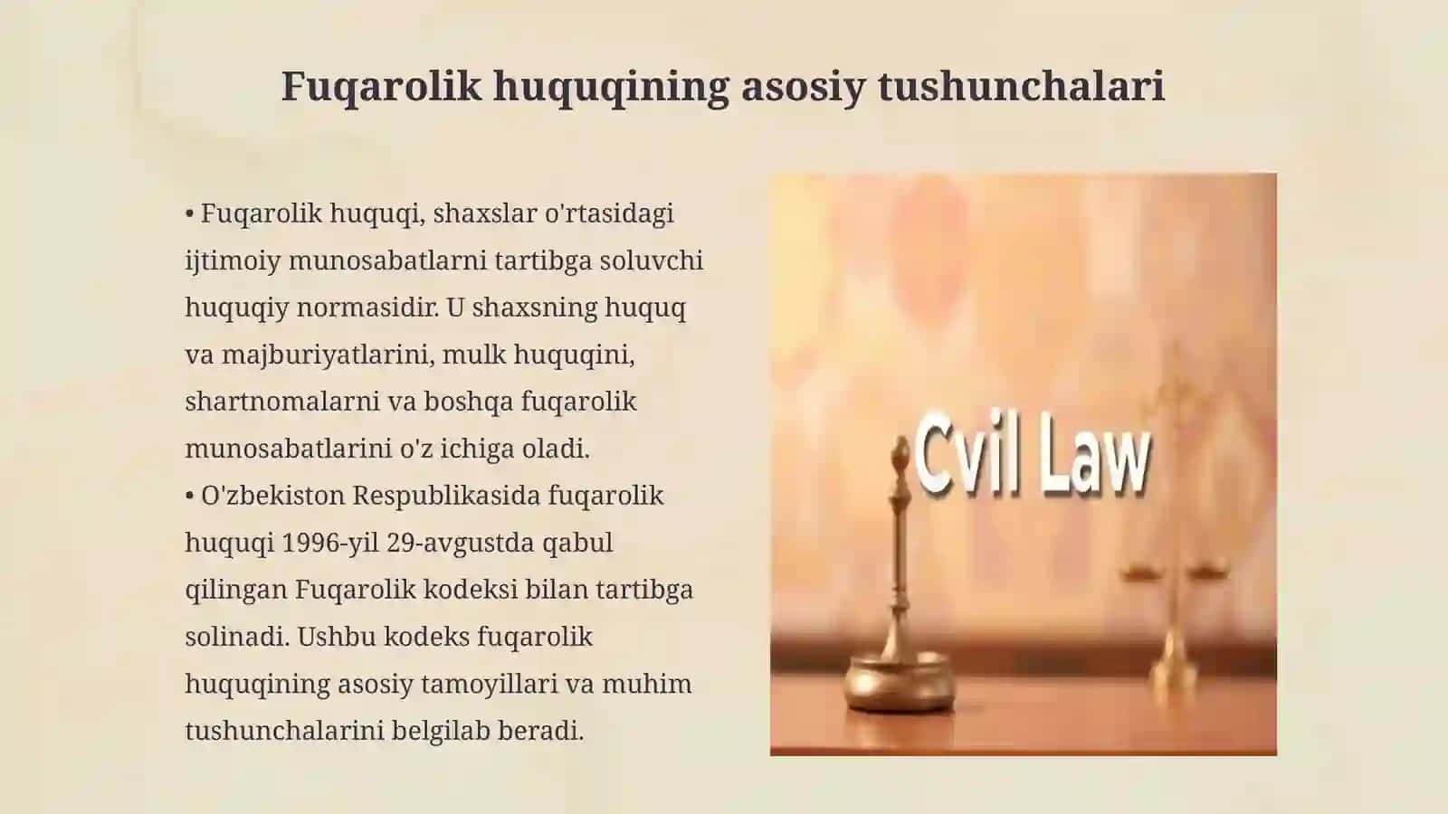 Fuqarolik huquqiga kirish fanning predmiti tamoyillari a tizimlari 3