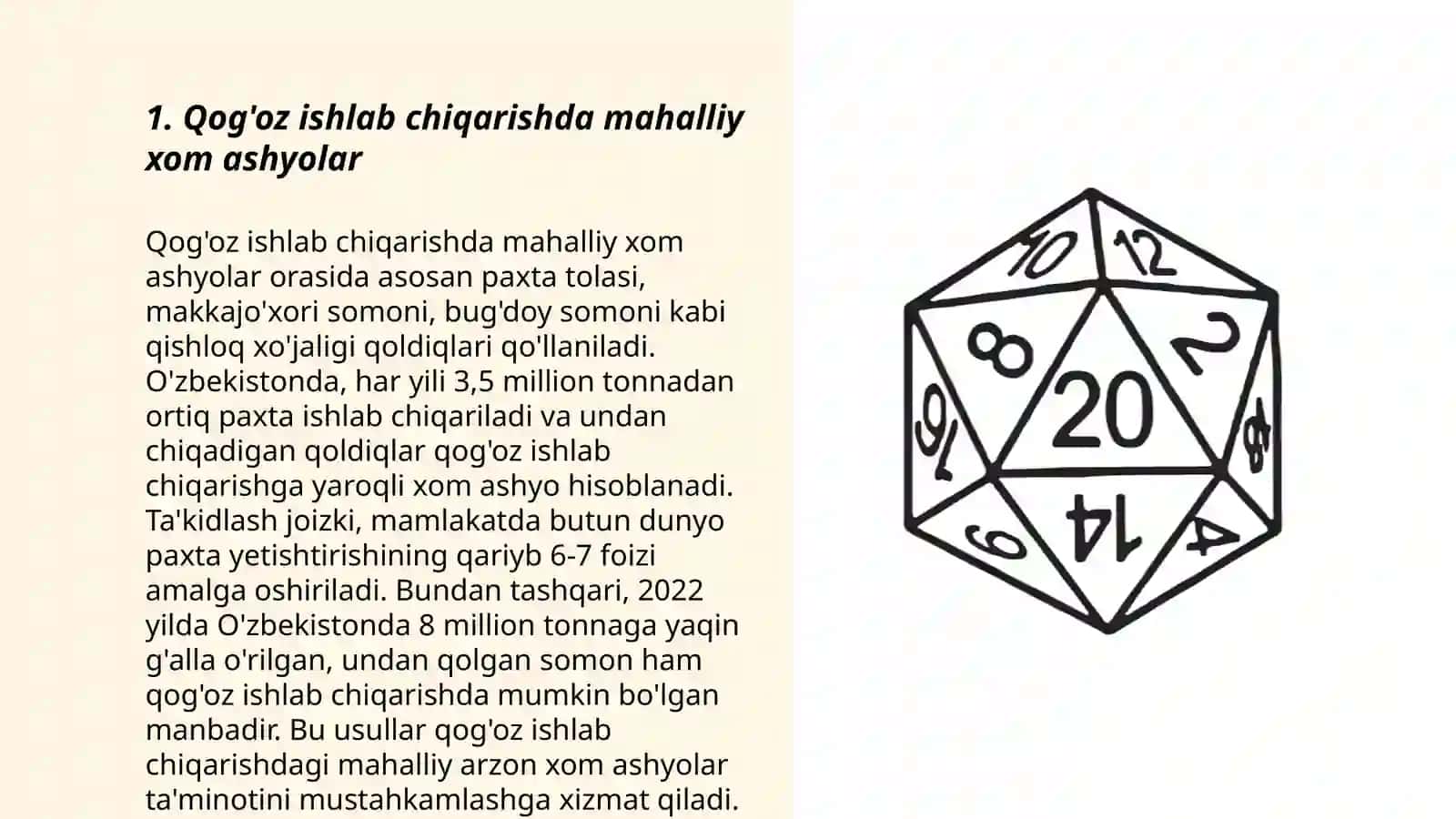 Qogoz ishlab chiqarishda mahaliy alternativ materiallar: umumiy malumot,olish texnologiyasi, sifat korsatgichlari 3