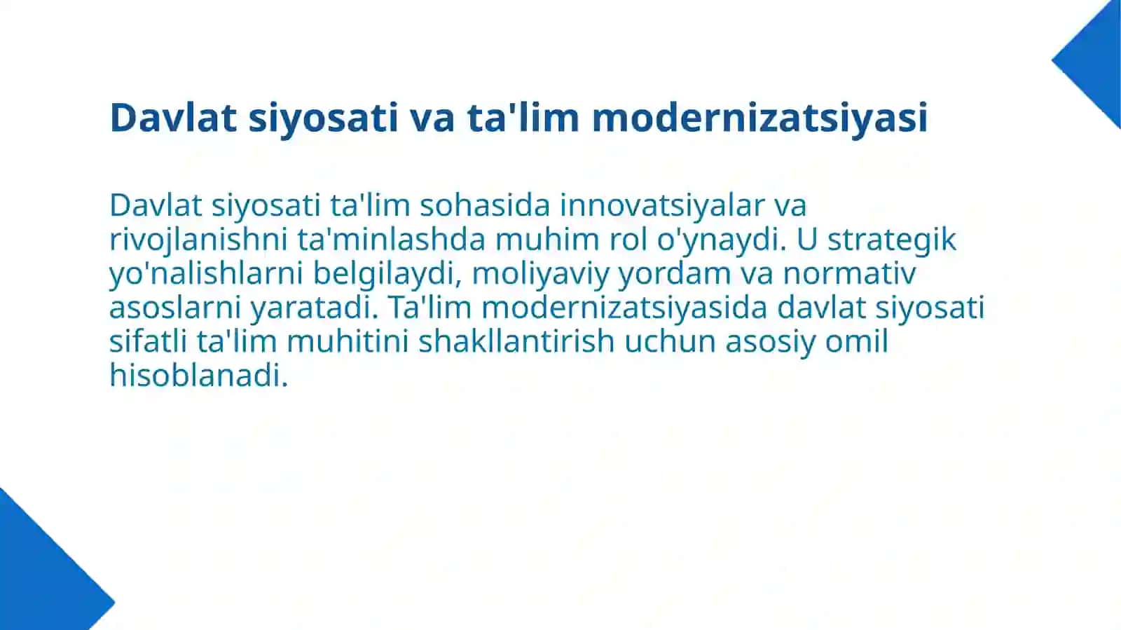 Davlat siyosati va ta'lim modernizatsiyasi 3