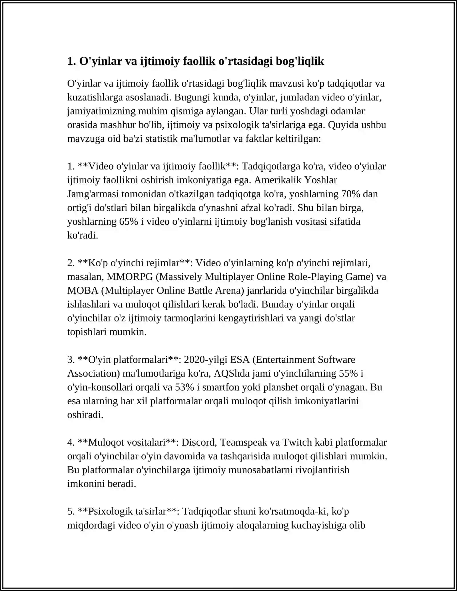 O'YINLAR-IJTIMOIY FAOLIYAT SIFATIDA.MEDIALARNING IJTIMOIY MAZMUNI 3