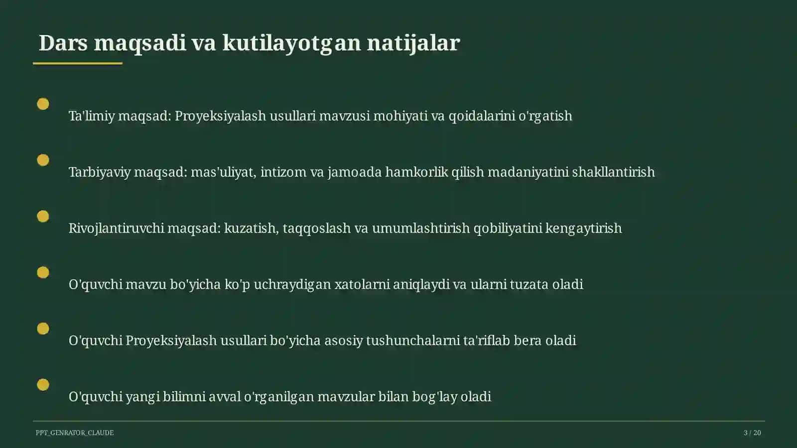 Proyeksiyalash usullari (8-sinf) 3