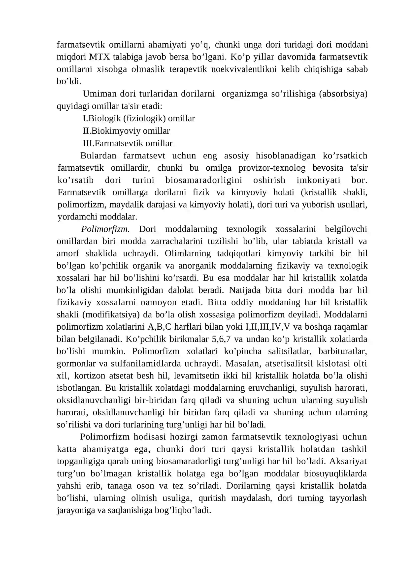 Dorilarni Kimyoviy va Biologik Ekvivalentligi 3
