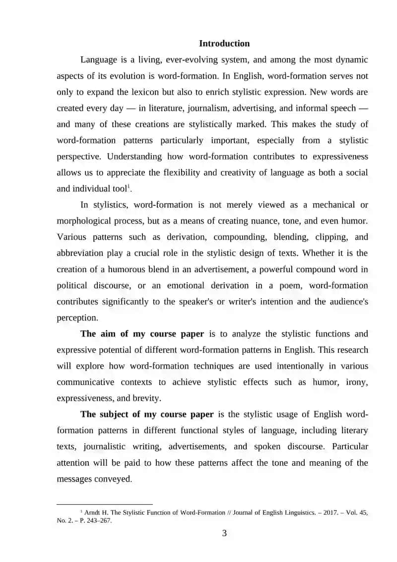 Stylistic usage of word-formation patterns 3