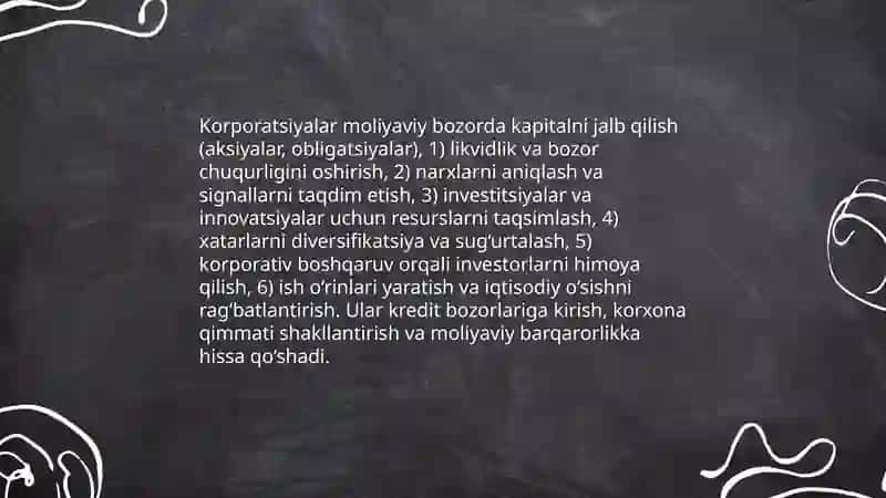 Korporatsiyalar moliyaviy bozorda kapitalni jalb qilish 3