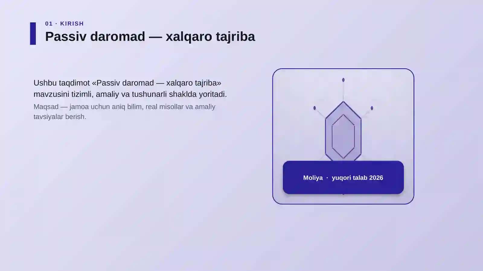 Passiv daromad — xalqaro tajriba 3