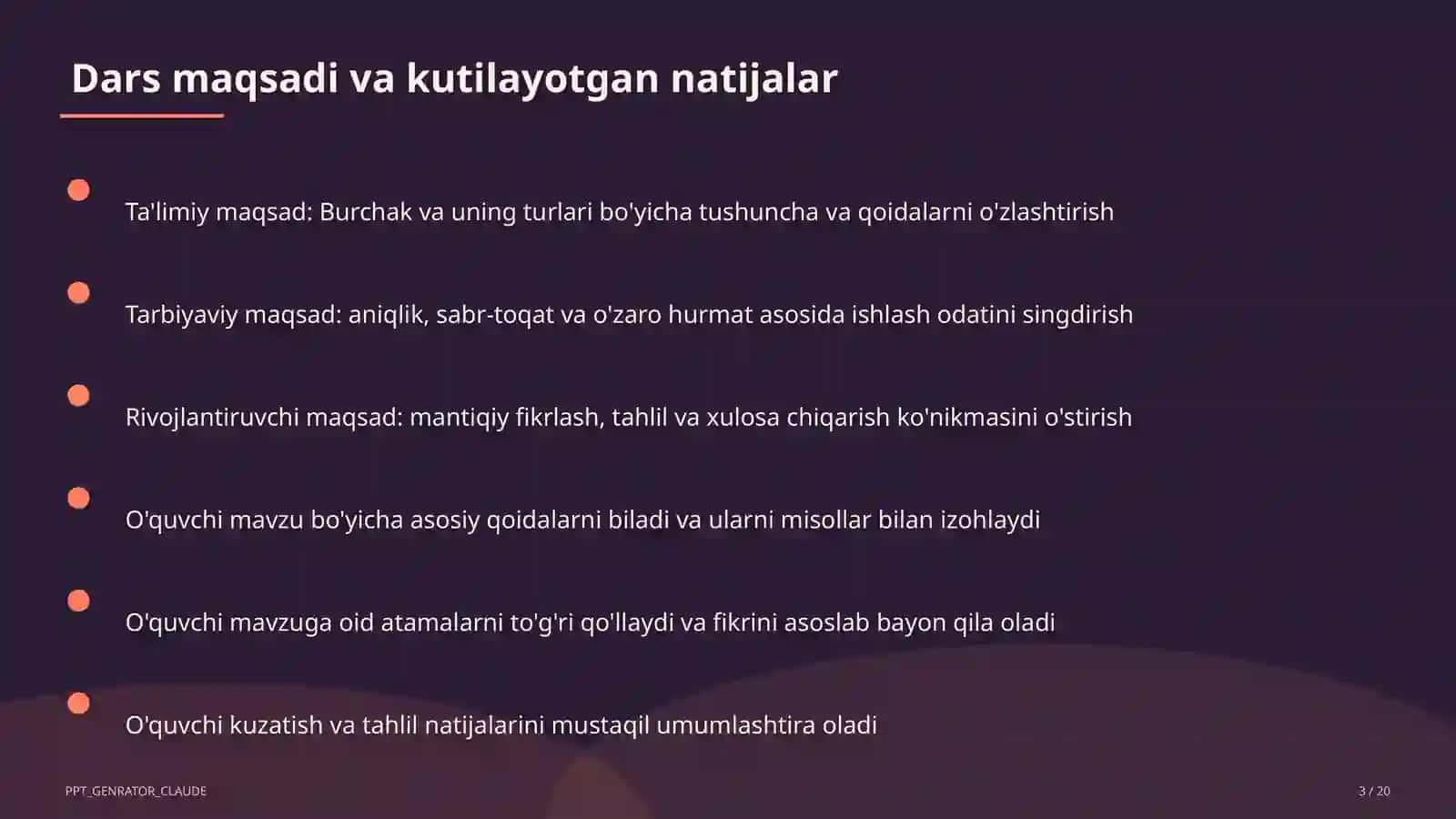Burchak va uning turlari (4-sinf) 3
