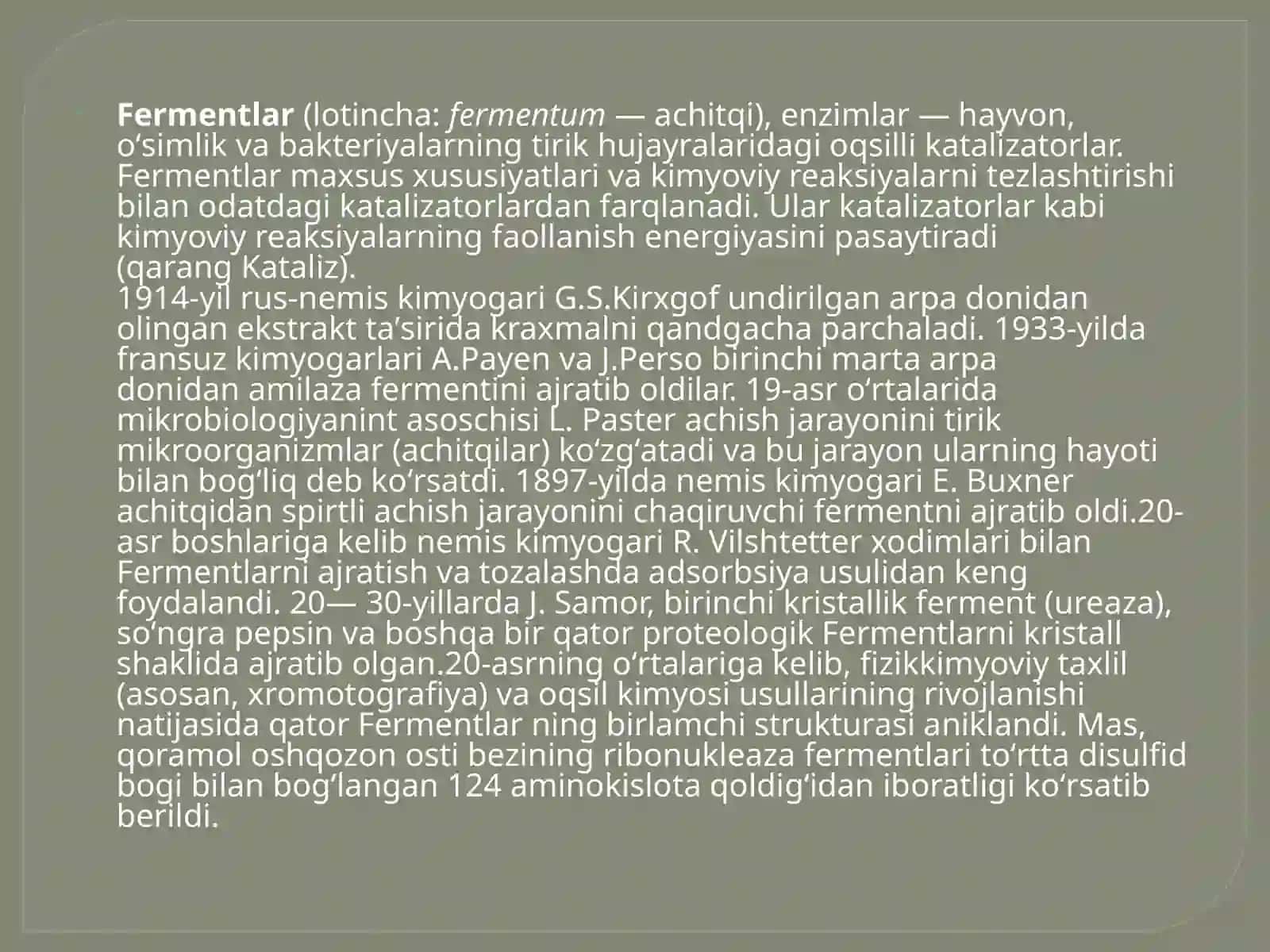 Fermentlar haqida tushuncha 3