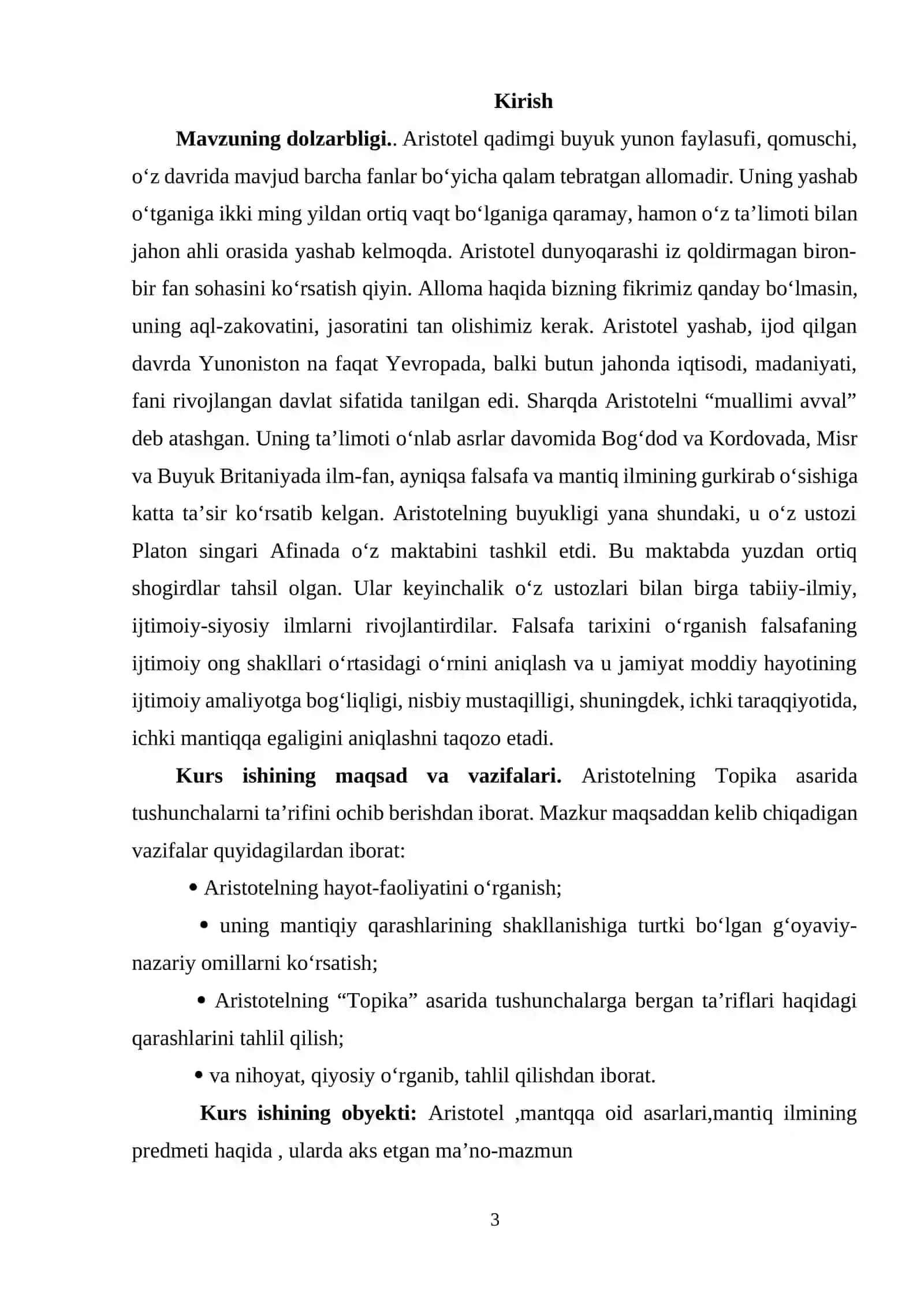 ARISTOTELNING “TOPIKA”SIDA TUSHUNCHALARNI TA’RIFLASH MASALARI 3