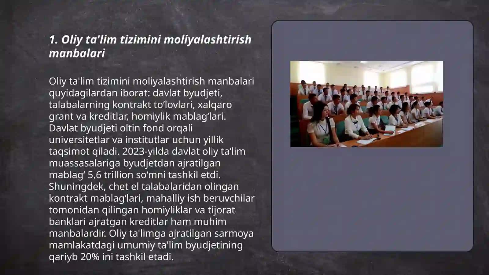 Oliy ta'lim tizimini moliyalashtirish manbalari 3