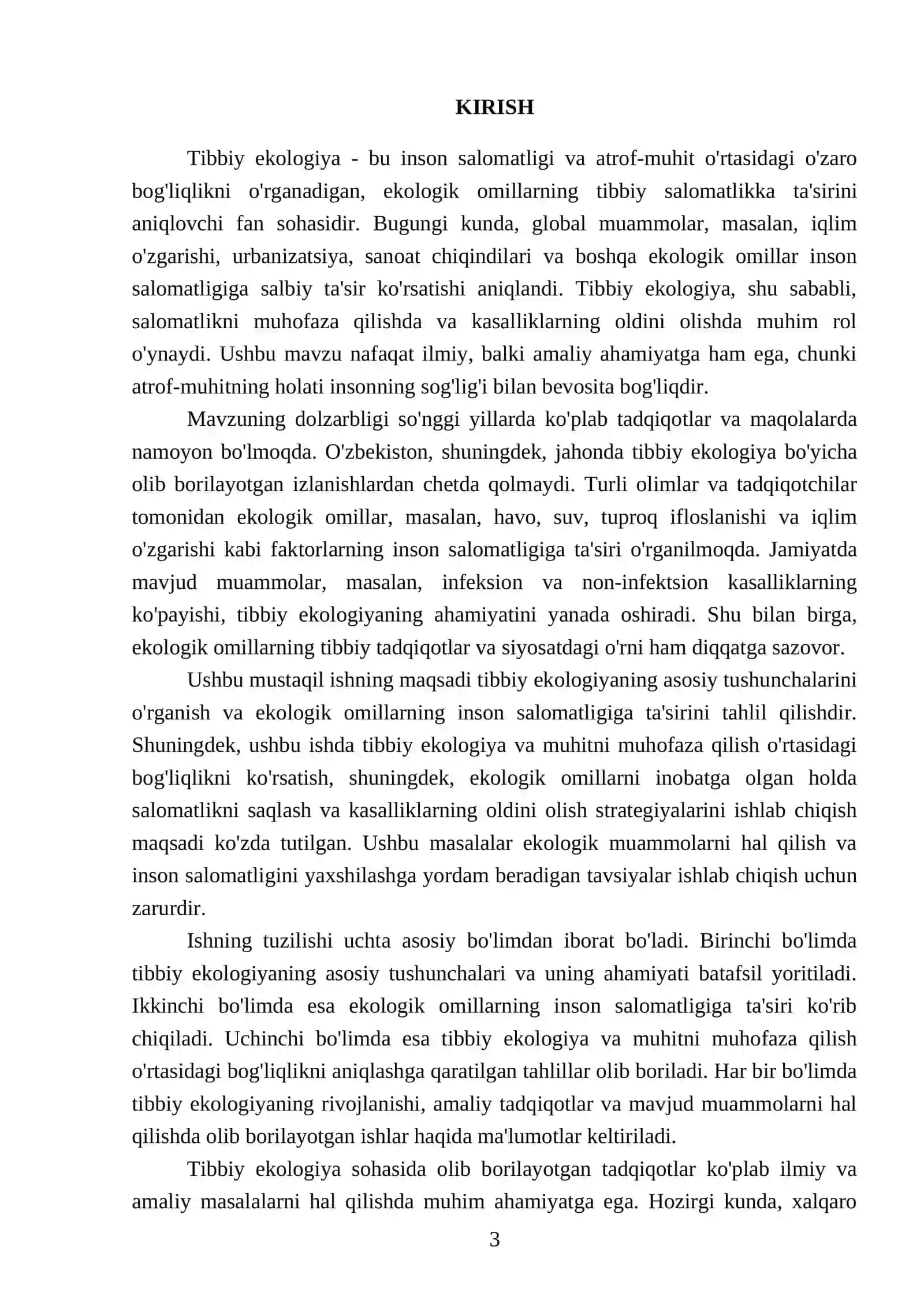 Tibbiy ekologiya haqida tushuncha muxit va ekologik omillar 3