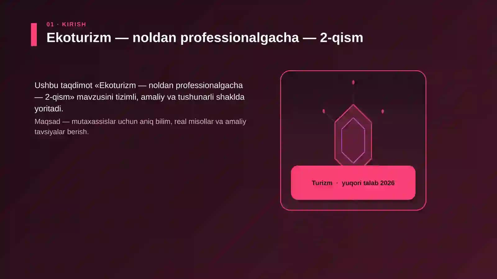 Ekoturizm — noldan professionalgacha — 2-qism 3
