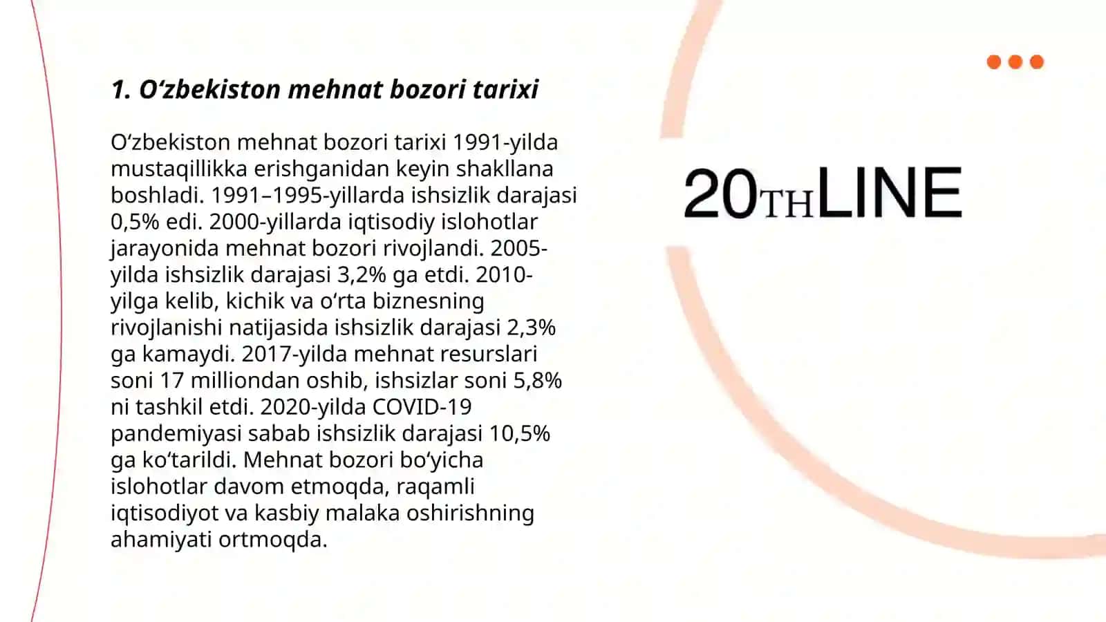 Oʻzbekiston respublikasida mehnat bozorining shakllanishi va ishsizlikning oziga xos xususiyatlari 3