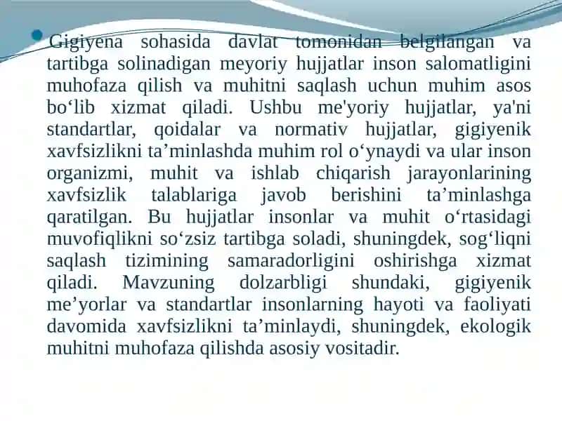 Gigiyena Fanining Maqsadi va Vazifasi 3