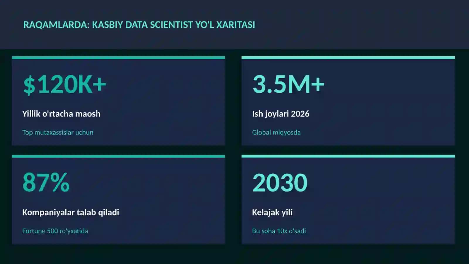 Kasbiy data scientist yo'l xaritasi 3
