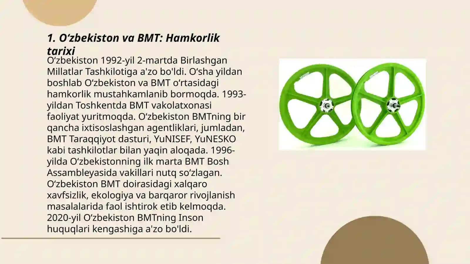 Oʻzbekiston va BMT xalqaro maydondagi ishtiroki va roʻli 3