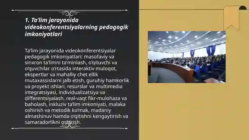 Taʼlim jarayonida videokonferentsiyalar 3