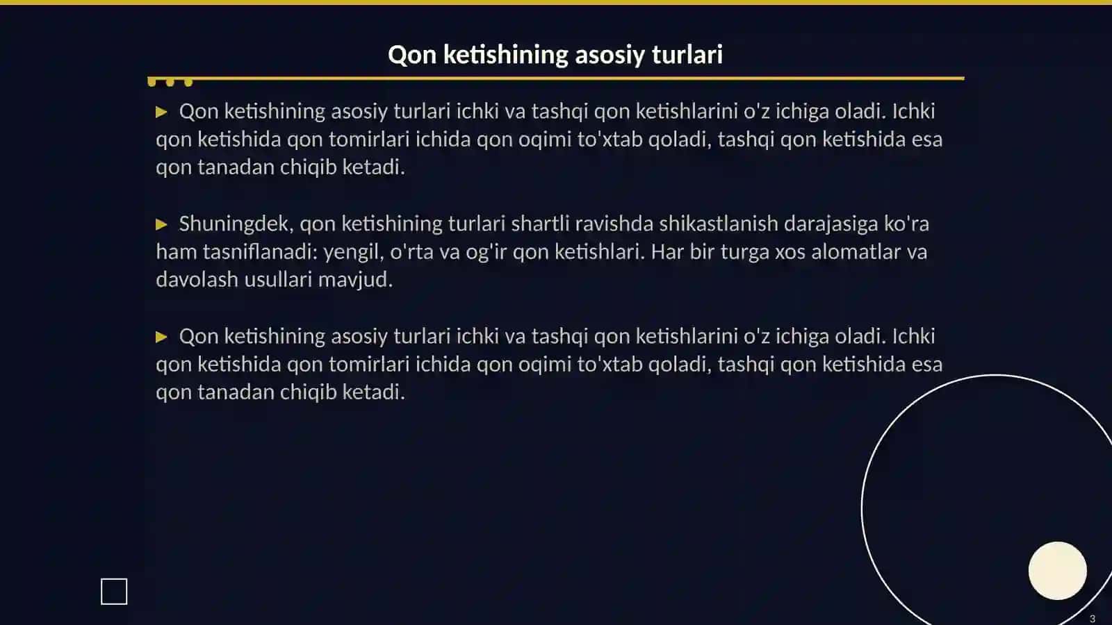 Qon ketishining turlari 3