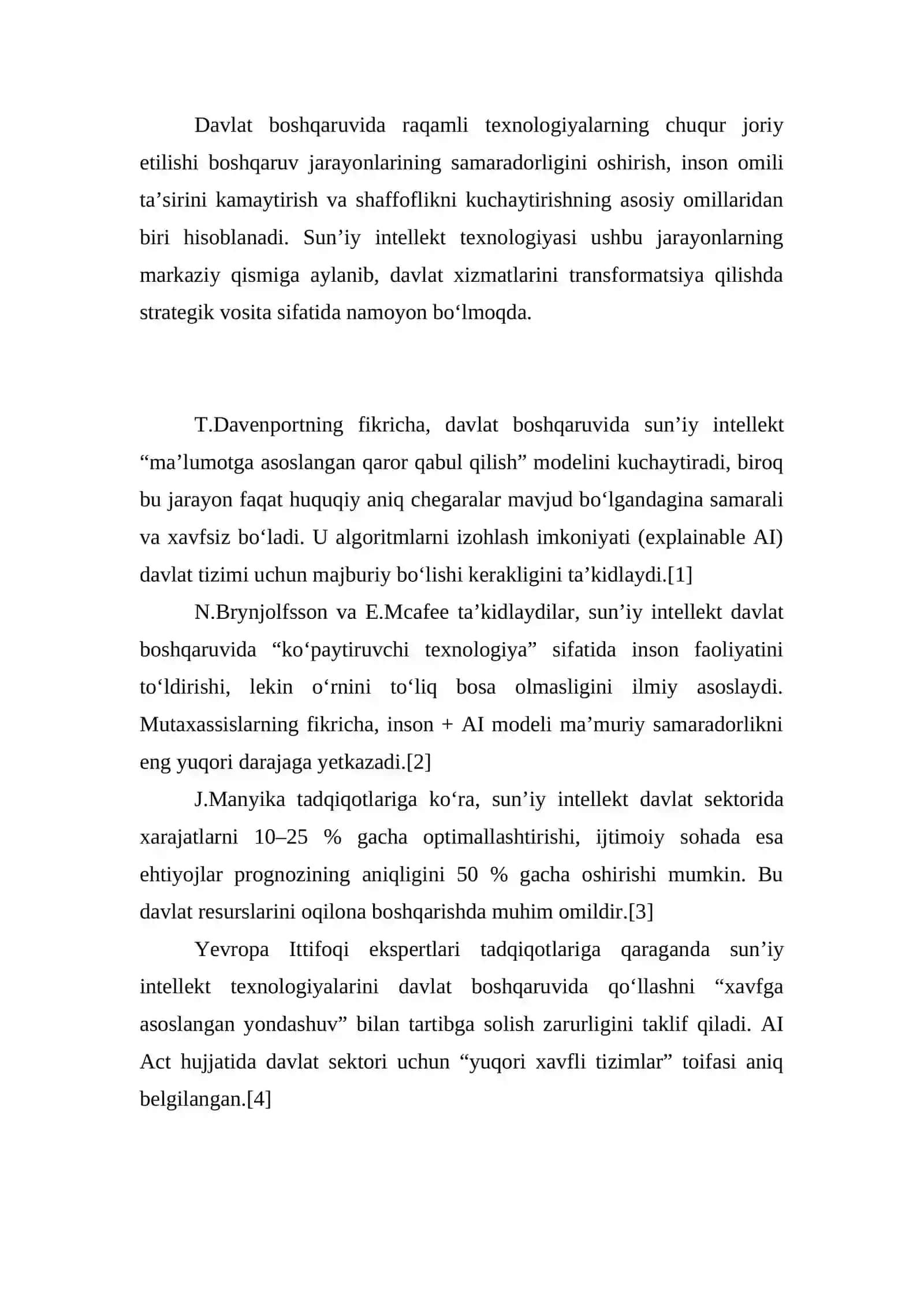 Davlat boshqaruvida sun’iy intellektdan foydalanishning huquqiy va ma’muriy jihatlari 3