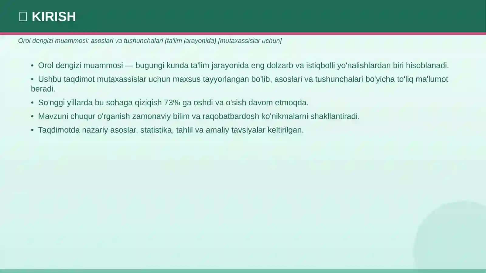 Asoslari va tushunchalari — ta'lim jarayonida 3