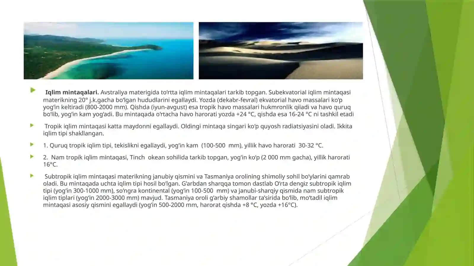 Avstraliya materigi iqlimi, ichkisuvlari va tabiat zonalari 3