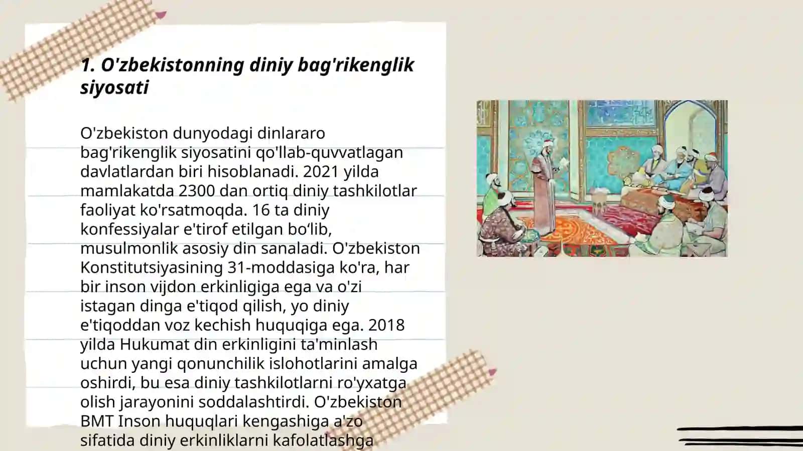 O'zbekistonda konfessiyyalararo diniy bag'rikenglikning tarixiy tajribasi 3