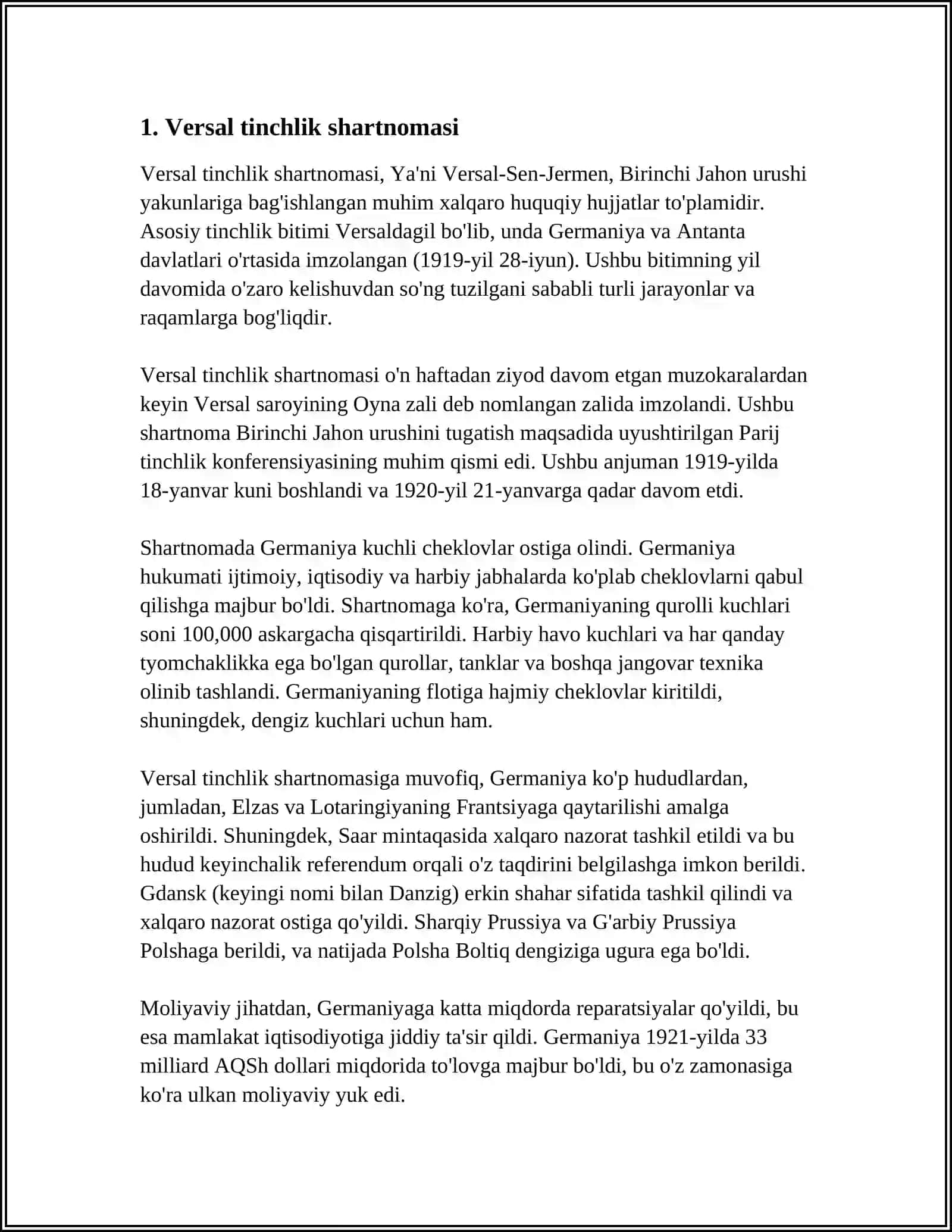 Versal Tinchlik Shartnomasi 3