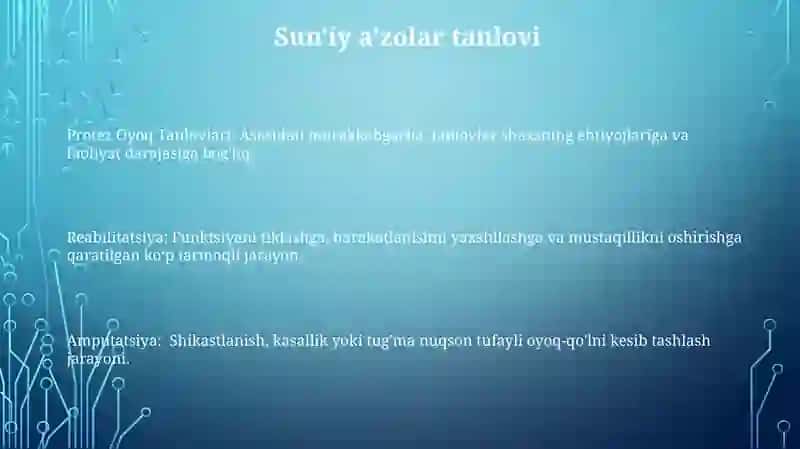 Amputatsiya, protezlash va nogironlar reabilitatsiyasi 3