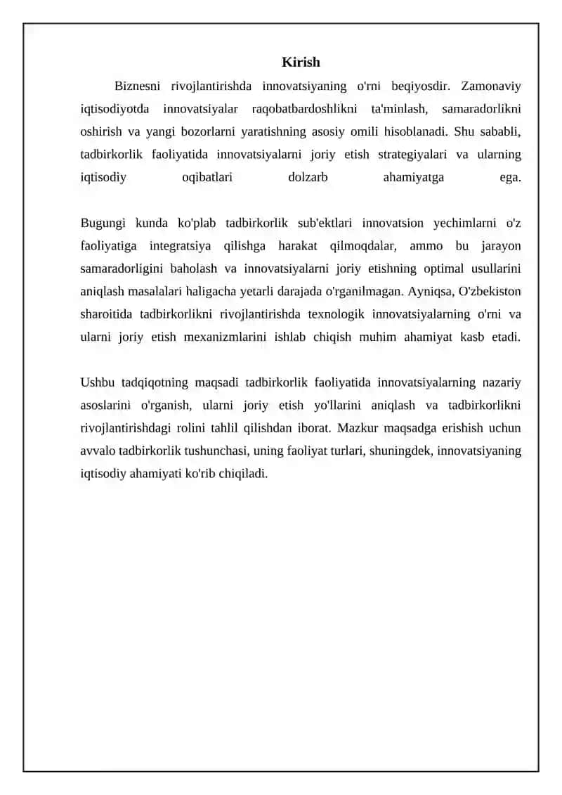 Biznesni rivojlantirishda innovatsiyalar roli 3
