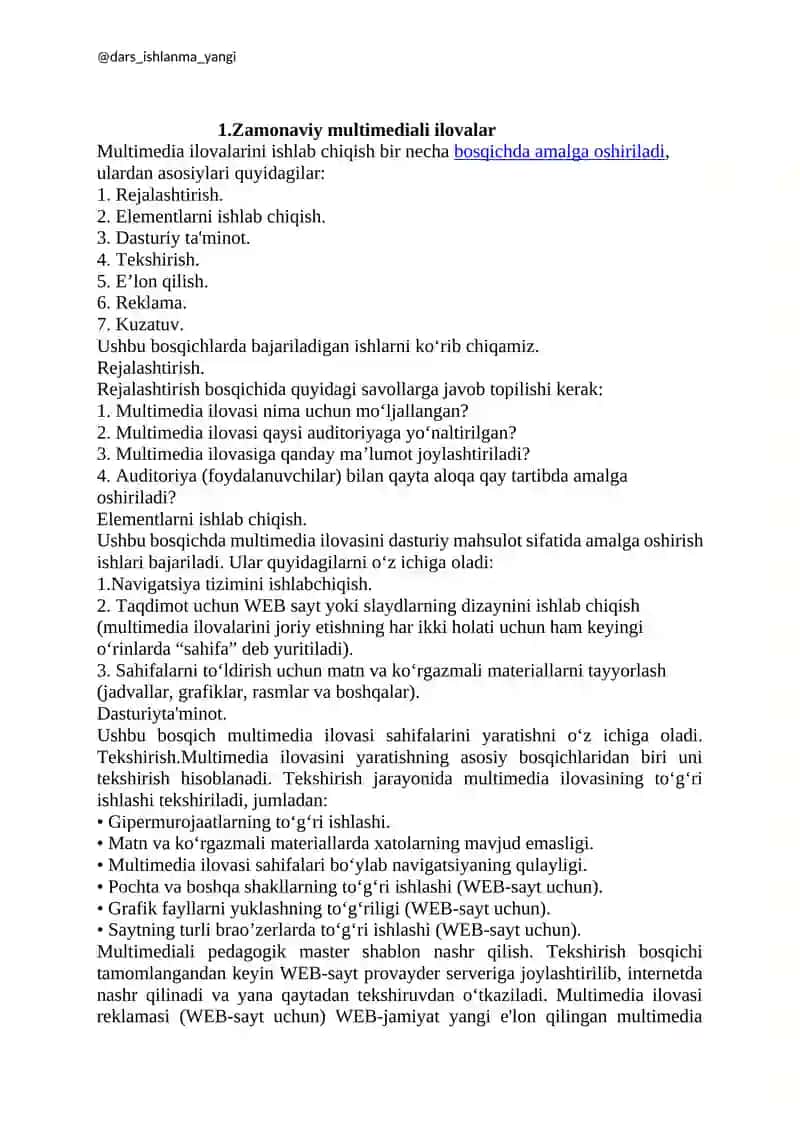 Zamonaviy multimediali ilovalar 3