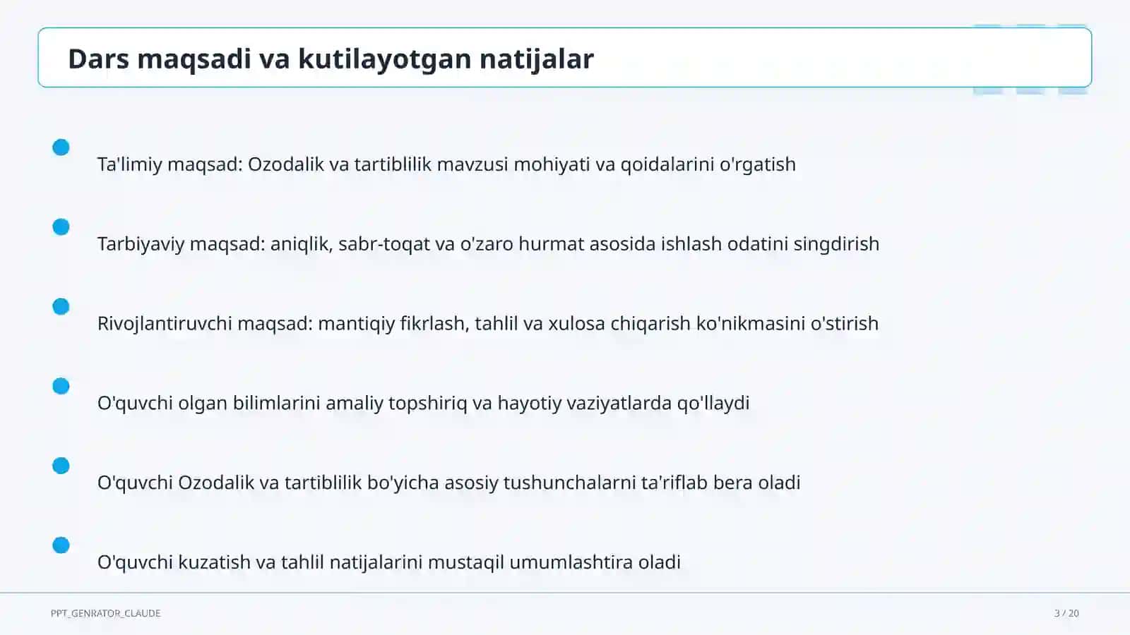 Ozodalik va tartiblilik (1-sinf) 3