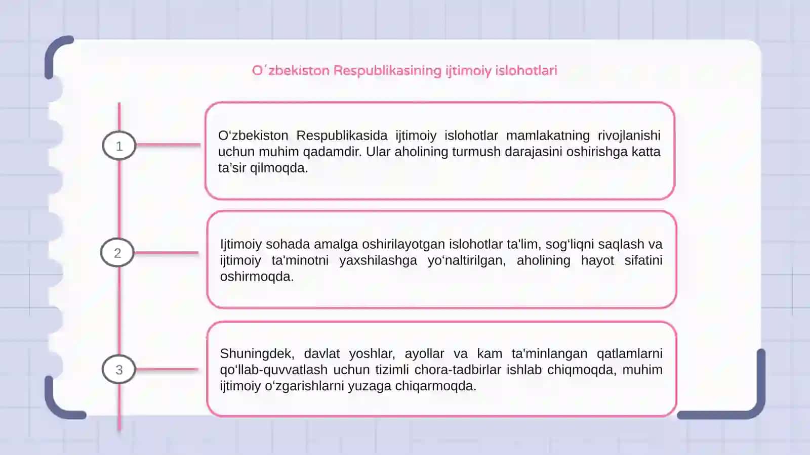 Oʻzbekiston Respublikasining ijtimoiy islohotlari 3