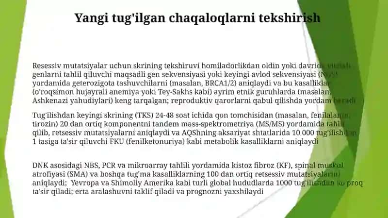 Retsessiv mutatsiyalarni aniqlash metodlari 3