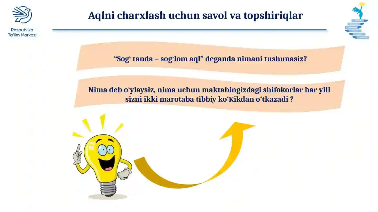 4-sinf Tarbiya fanidan Sog'lik katta boylik mavzusida dars taqdimoti 3