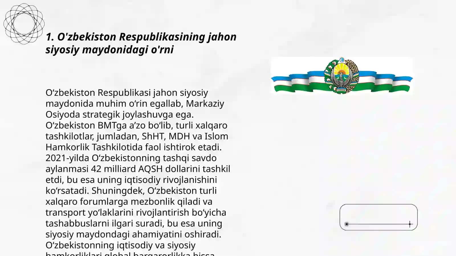 O'zbekiston Respublikasi jahon hamjamiyati va Islom svilizatsiyasi 3
