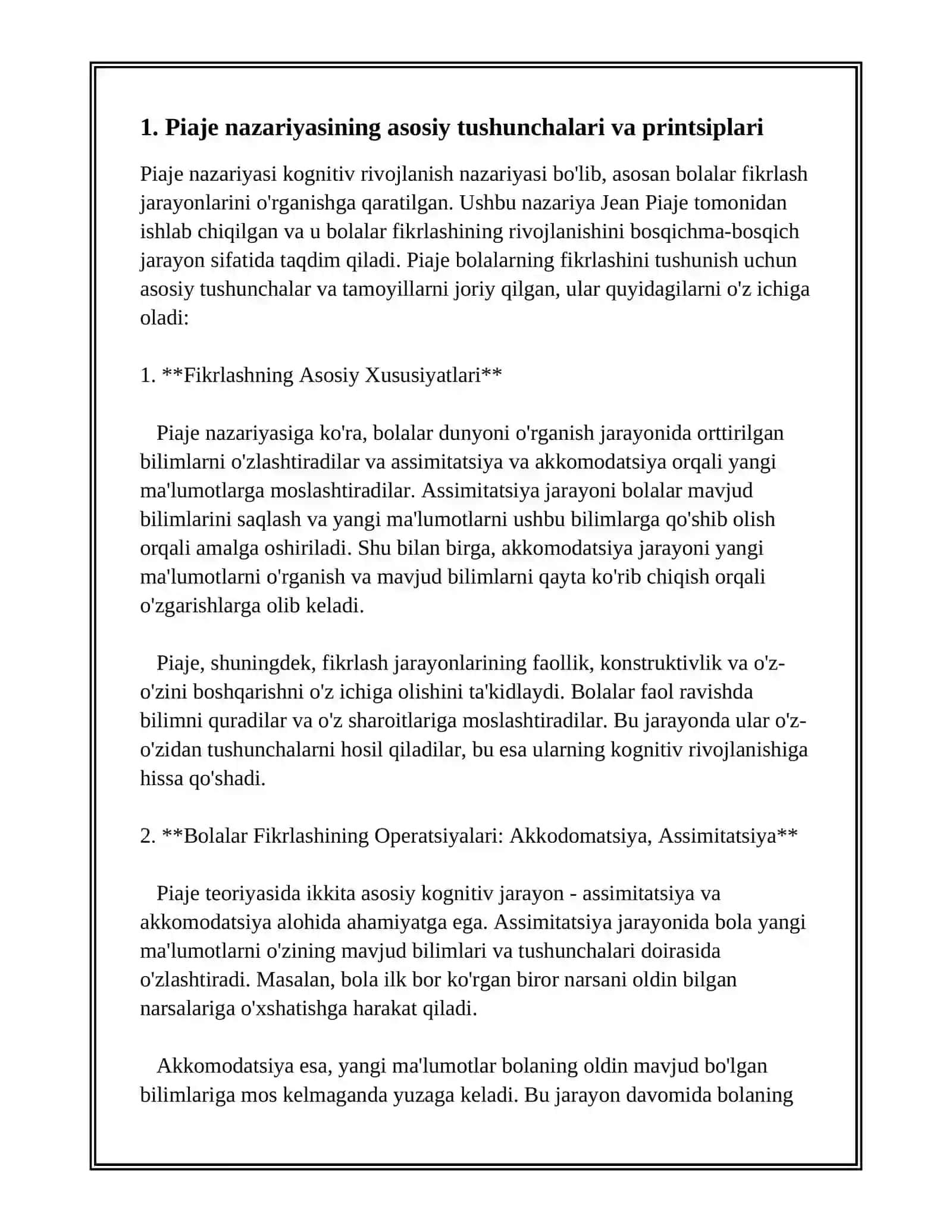 J.PIAJE KOGNITIV RIVOJLANISH NAZARIYASI 3