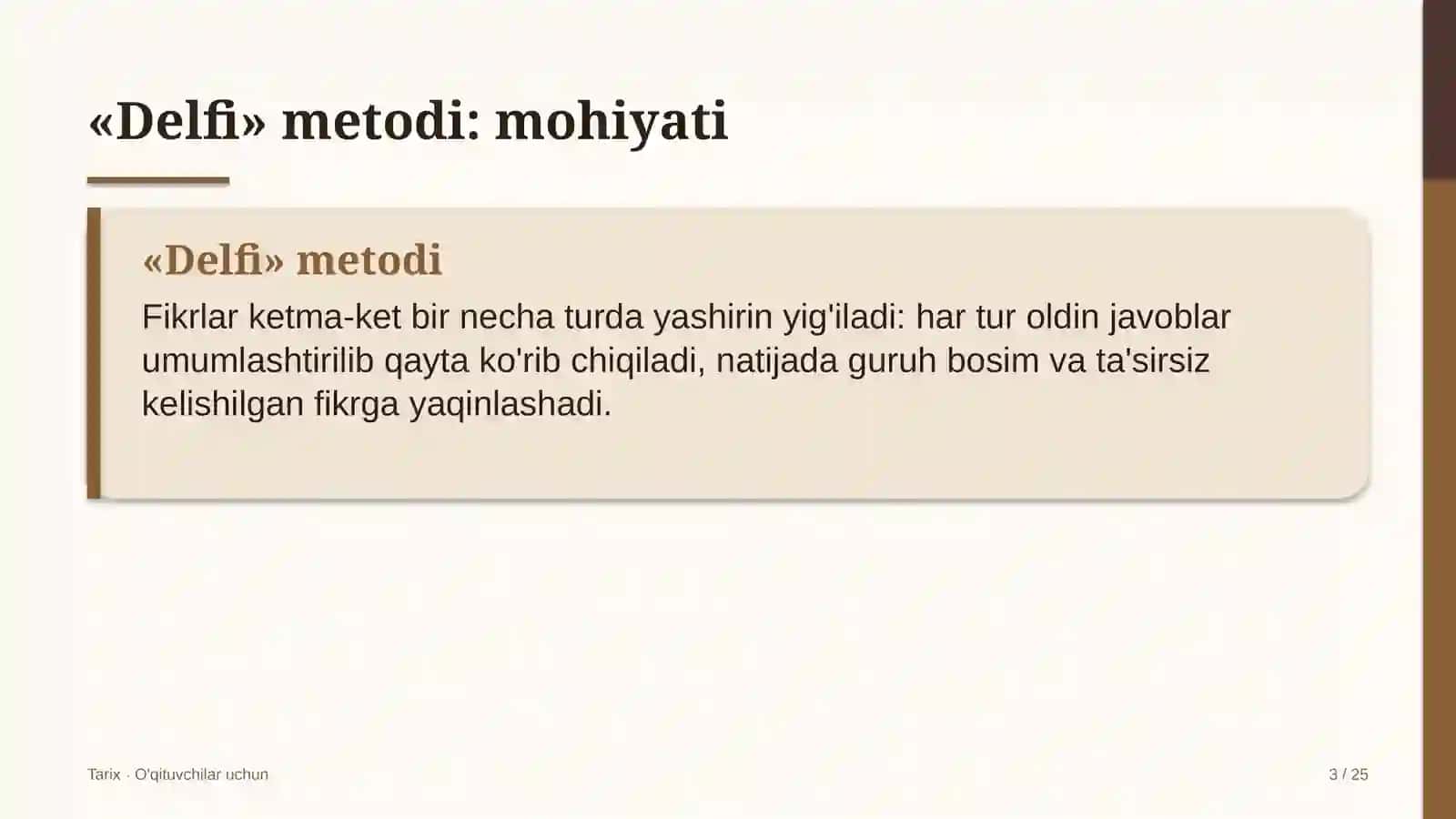 tarix darslarida delfi metodidan foydalanish 4536 3