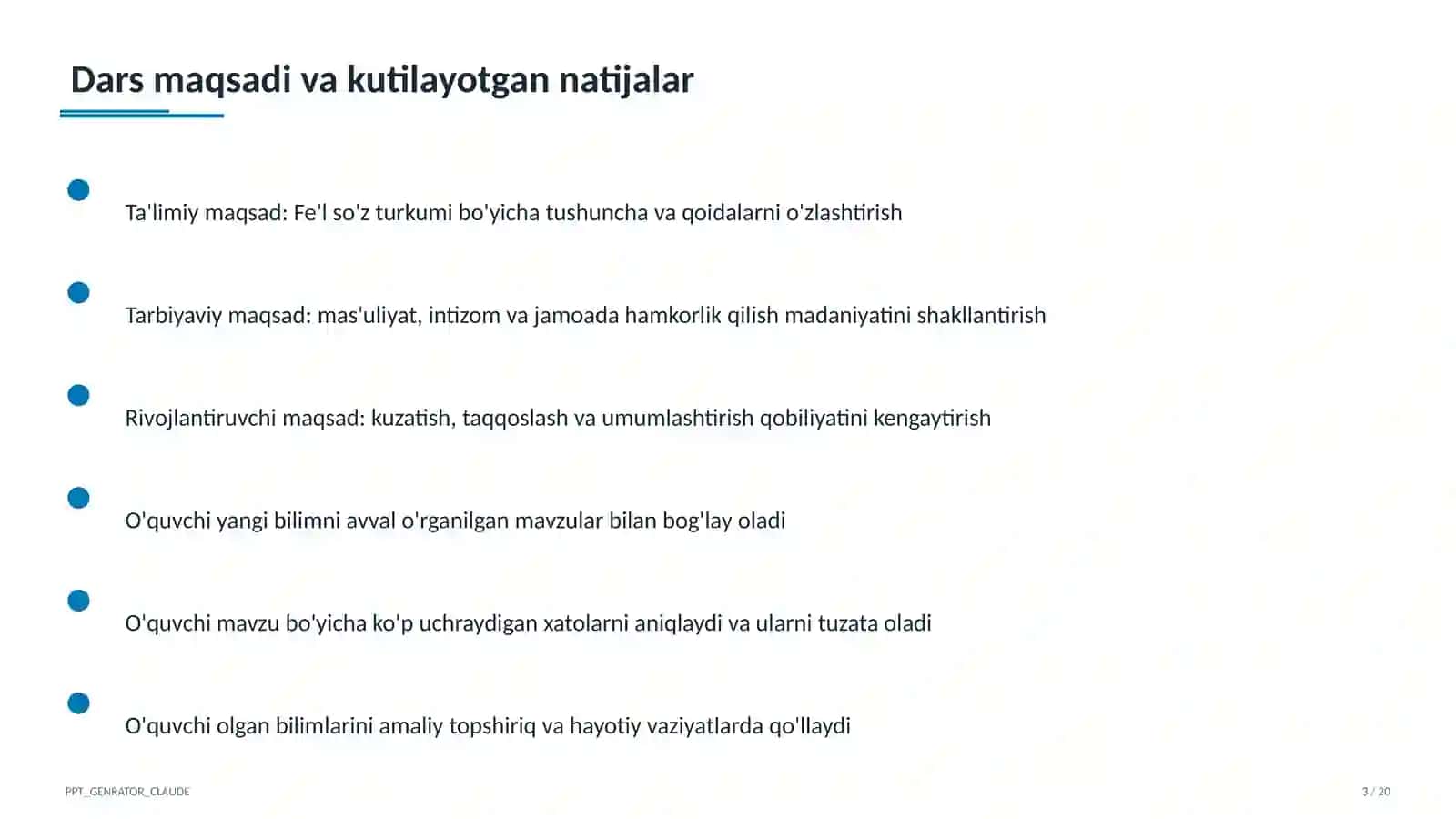 Fe'l so'z turkumi (3-sinf) 3