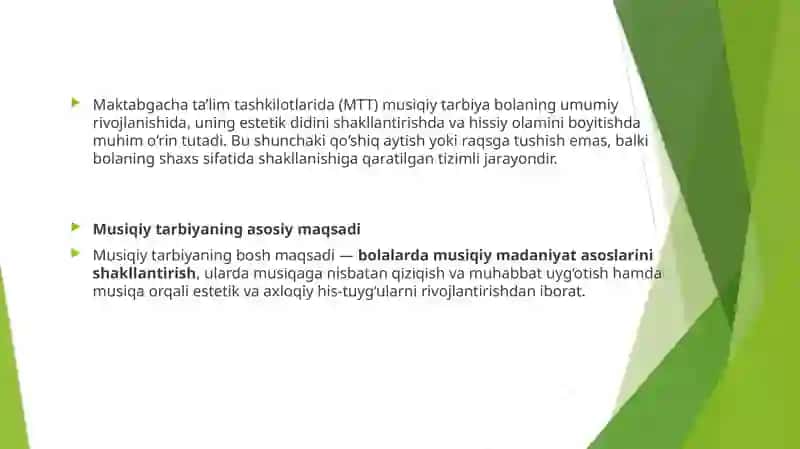 Maktabgacha ta’lim tashkilotlarida musiqaviy tarbiyaning maqsad va vazifalari 3