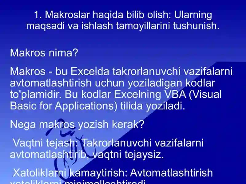 Makros yozish va ishga tushirish 3