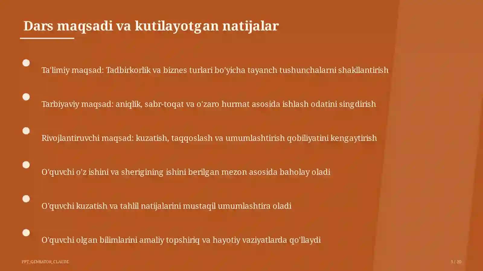 Tadbirkorlik va biznes turlari (10-sinf) 3