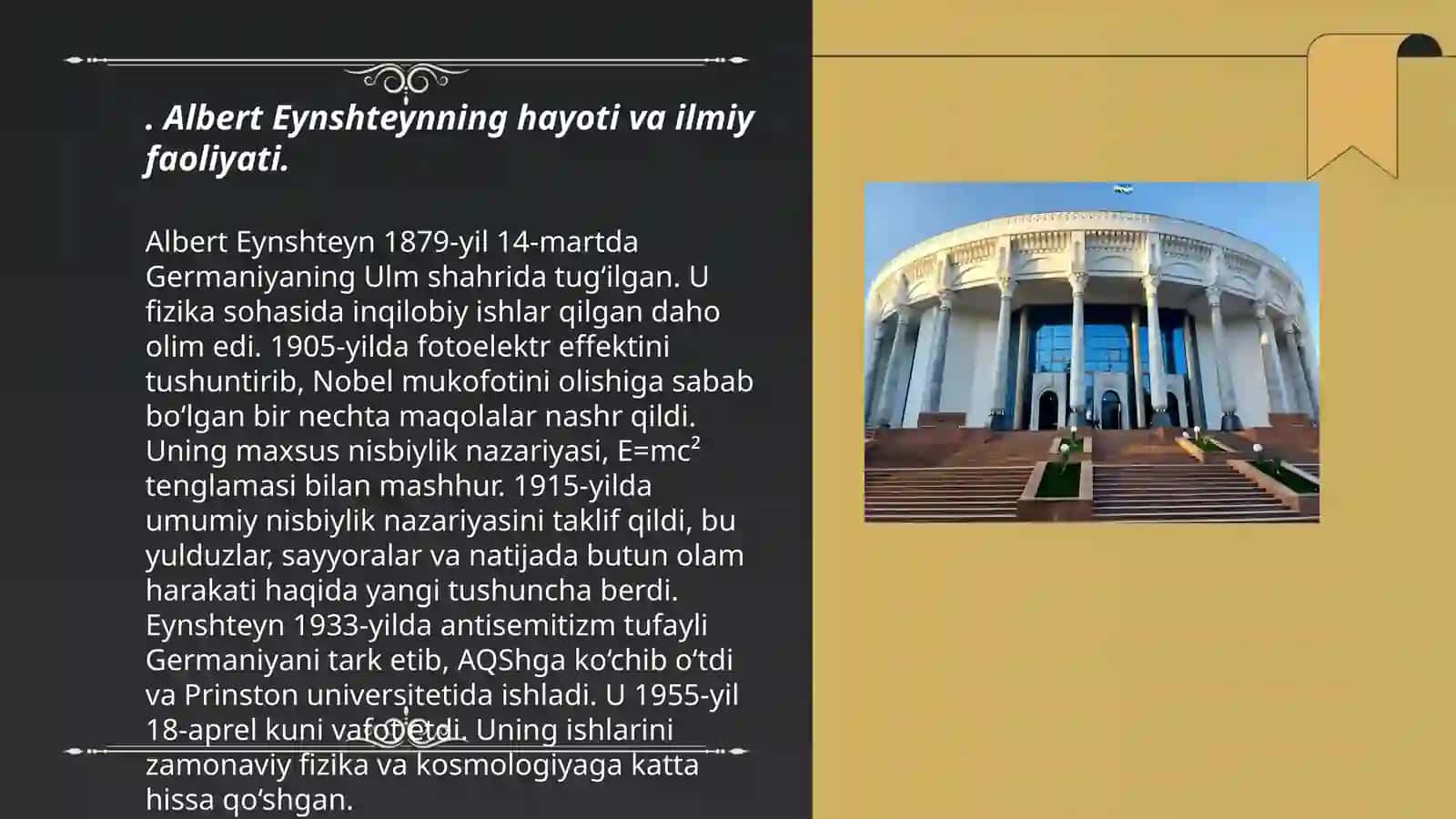Albert Eynshteynning hayoti va ilmiy faoliyati 3