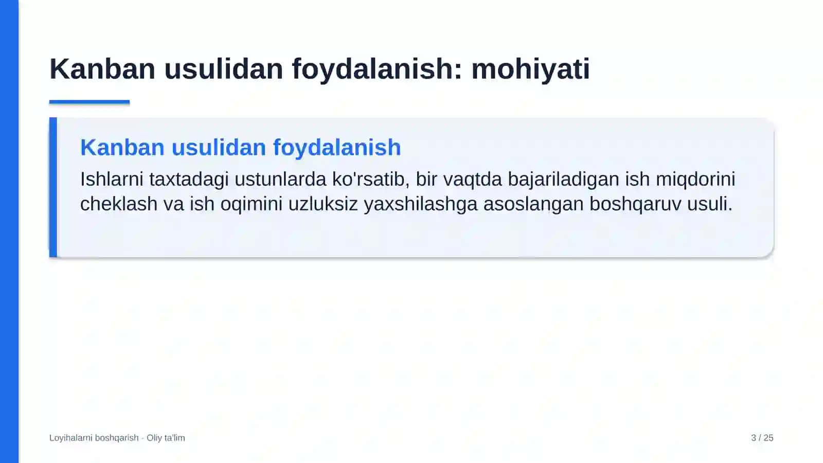 Kanban usulidan foydalanish: mohiyati 3