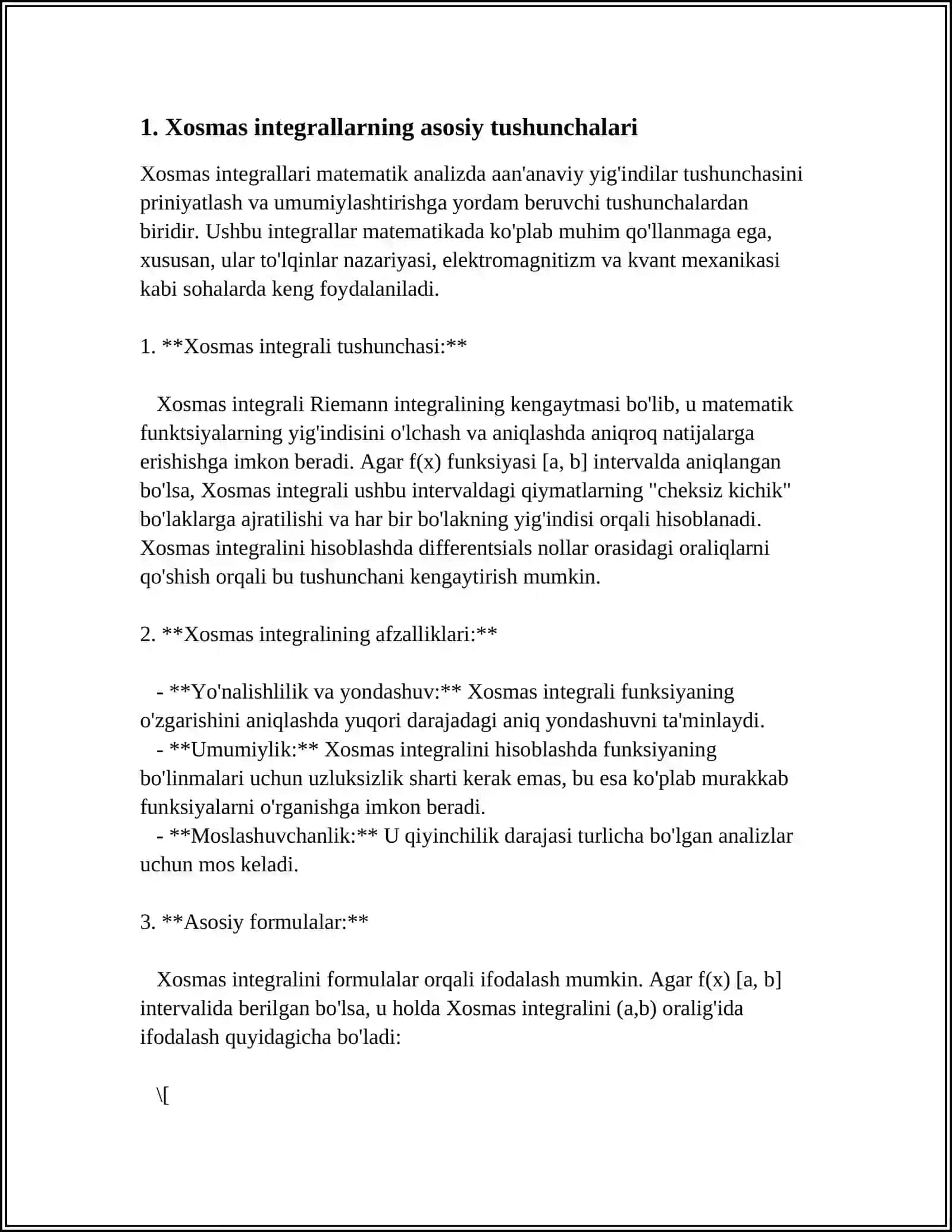 Xosmas integrallar 3