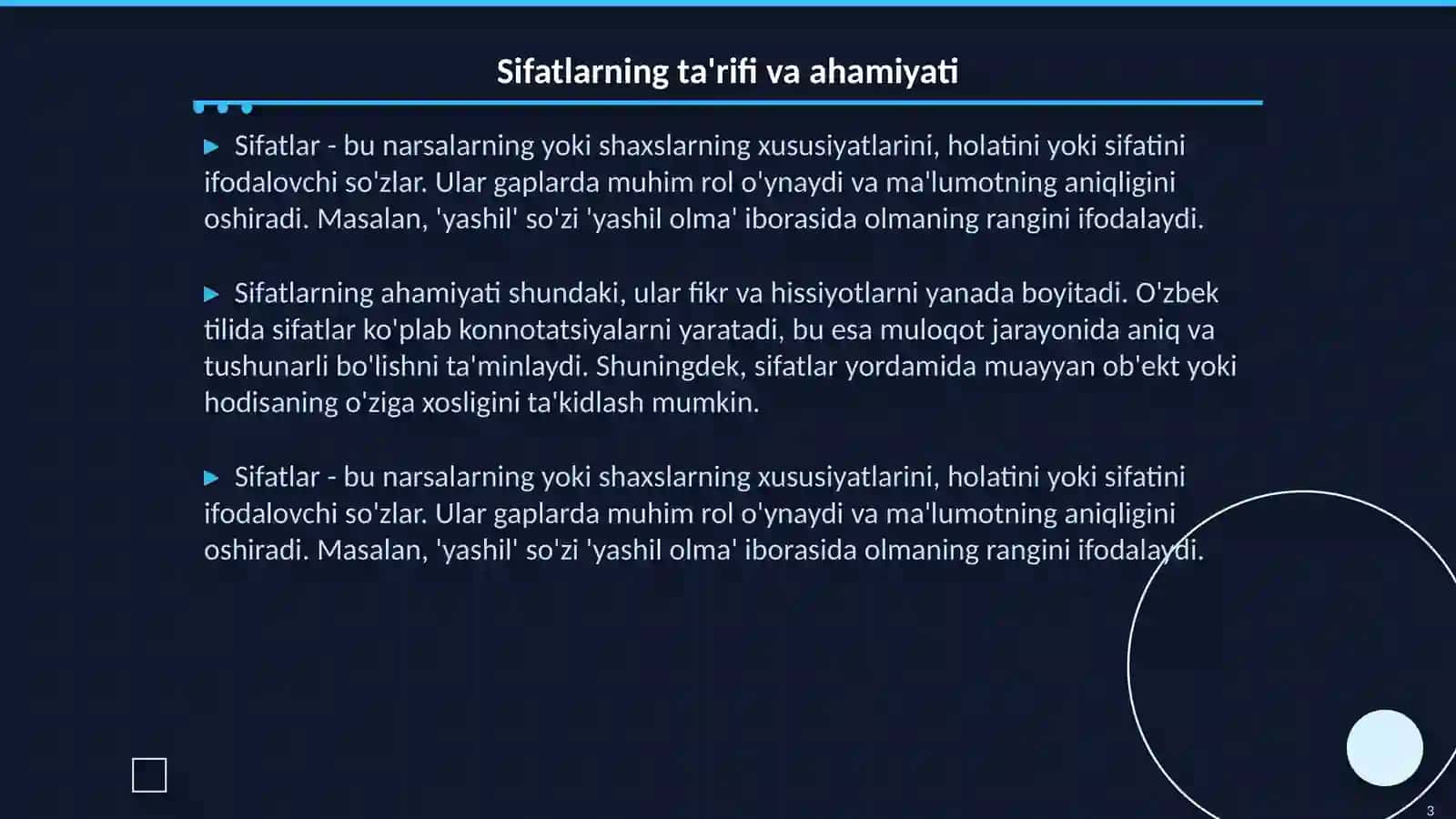 Sifatlar 3